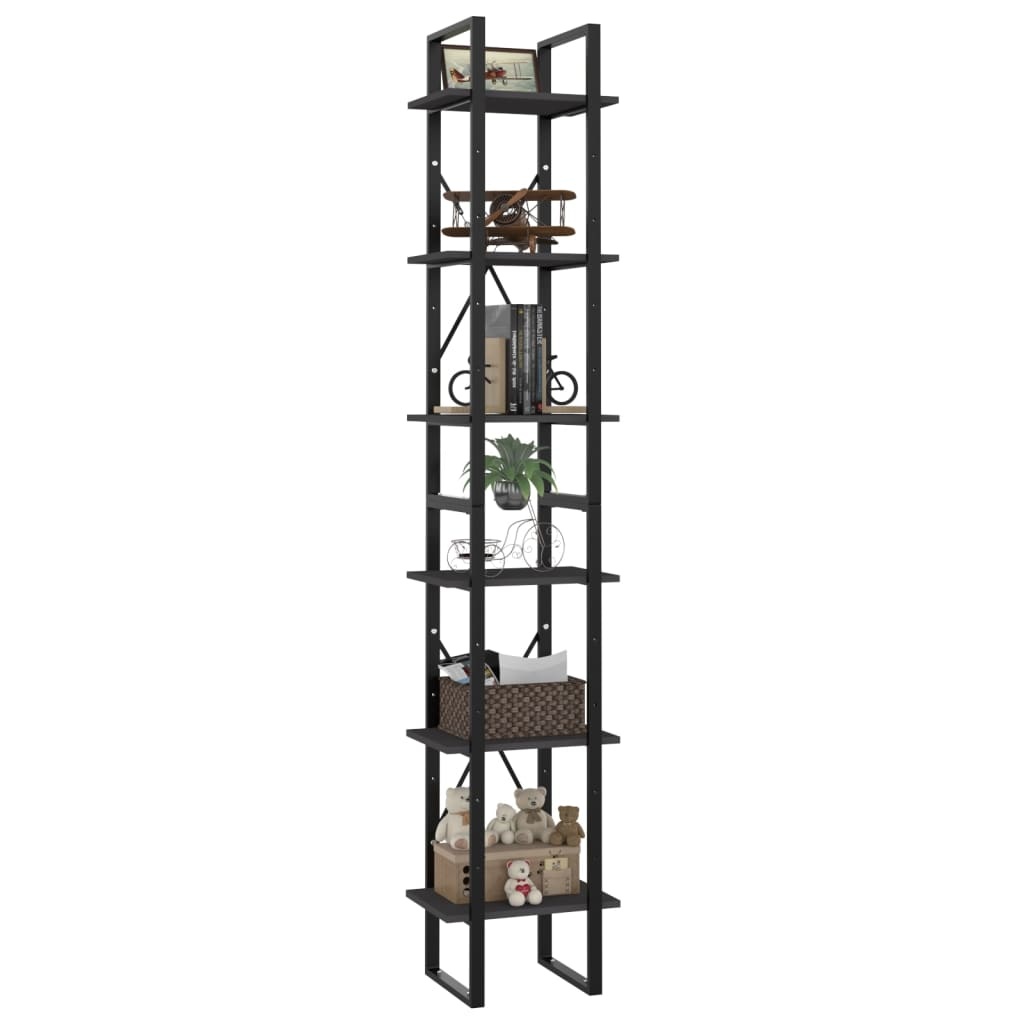 vidaXL Boekenkast met 6 schappen 40x30x210 cm spaanplaat grijs