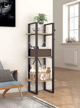 vidaXL Boekenkast met 3 schappen 40x30x105 cm spaanplaat sonoma eiken