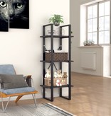 vidaXL Boekenkast met 3 schappen 40x30x105 cm spaanplaat grijs