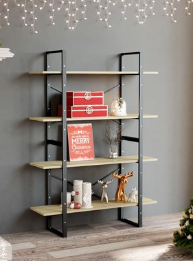 vidaXL Boekenkast met 4 schappen 100x30x140 cm spaanplaat sonoma eiken