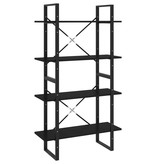 VidaXL Boekenkast met 4 schappen 80x30x140 cm massief grenenhout zwart