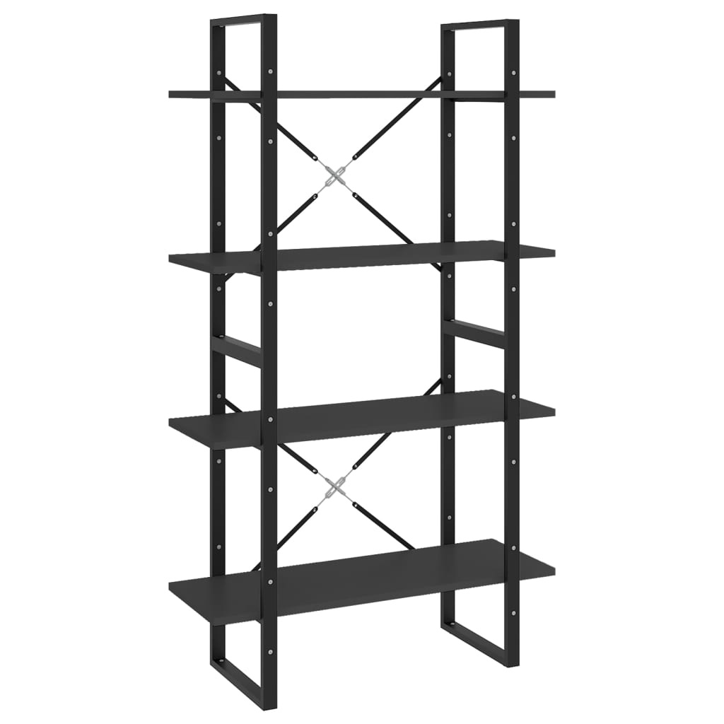 VidaXL Boekenkast met 4 schappen 80x30x140 cm spaanplaat grijs