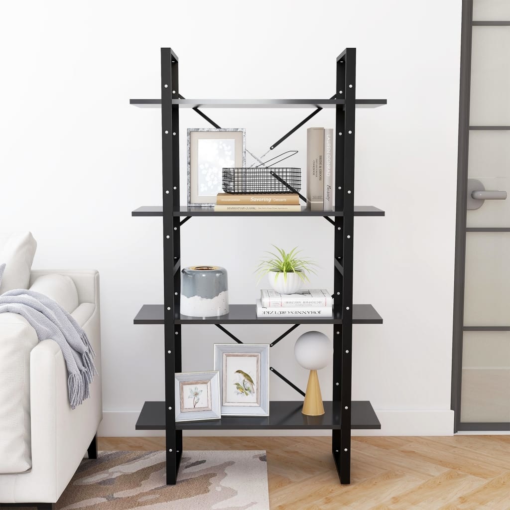 VidaXL Boekenkast met 4 schappen 80x30x140 cm spaanplaat grijs