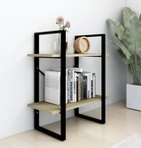 vidaXL Boekenkast met 2 schappen 60x30x70 cm spaanplaat sonoma eiken