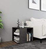 VidaXL Bijzettafel 50x50x45 cm spaanplaat hoogglans grijs