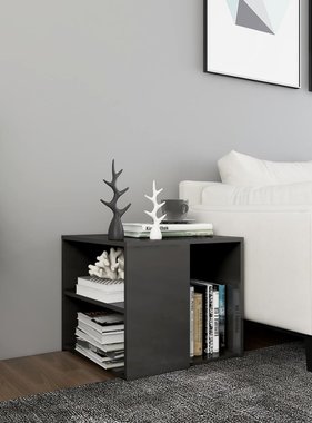 VidaXL Bijzettafel 50x50x45 cm spaanplaat hoogglans grijs