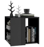 VidaXL Bijzettafel 50x50x45 cm spaanplaat hoogglans grijs