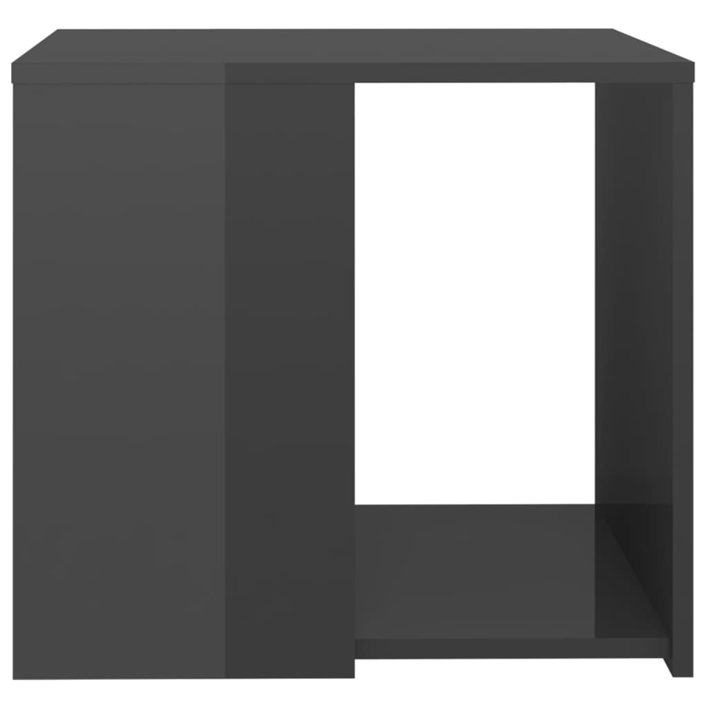 VidaXL Bijzettafel 50x50x45 cm spaanplaat hoogglans grijs