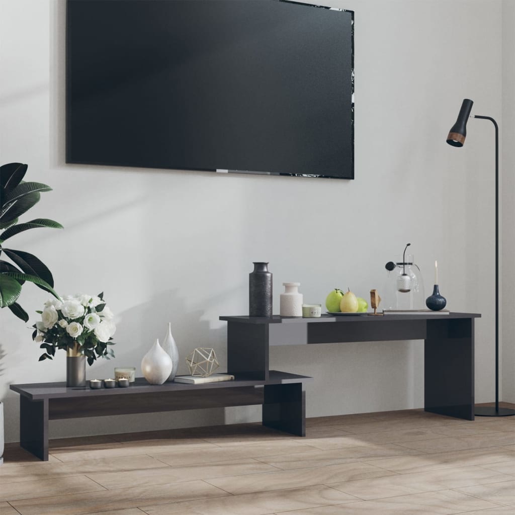 VidaXL Tv-meubel 180x30x43 cm spaanplaat hoogglans grijs