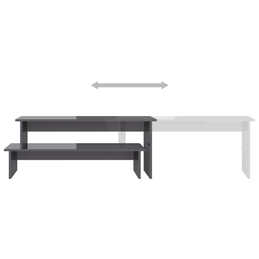 VidaXL Tv-meubel 180x30x43 cm spaanplaat hoogglans grijs