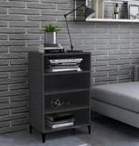 VidaXL Dressoir 57x35x90 cm spaanplaat hoogglans grijs