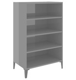 VidaXL Dressoir 57x35x90 cm spaanplaat hoogglans grijs