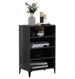 VidaXL Dressoir 57x35x90 cm spaanplaat hoogglans grijs
