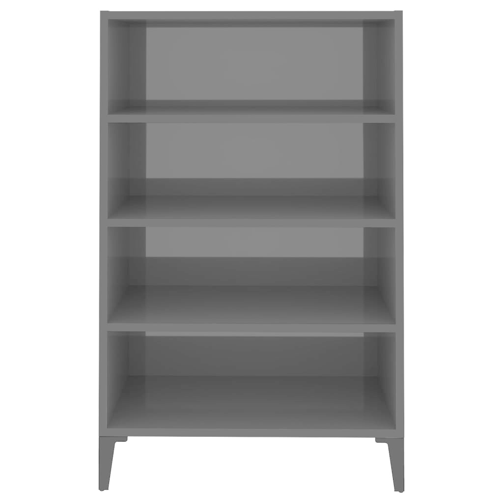 VidaXL Dressoir 57x35x90 cm spaanplaat hoogglans grijs