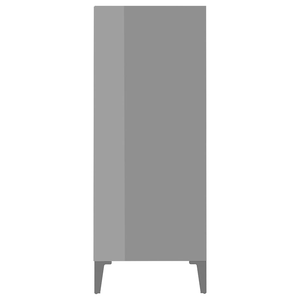 VidaXL Dressoir 57x35x90 cm spaanplaat hoogglans grijs