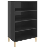 VidaXL Dressoir 57x35x90 cm spaanplaat hoogglans grijs