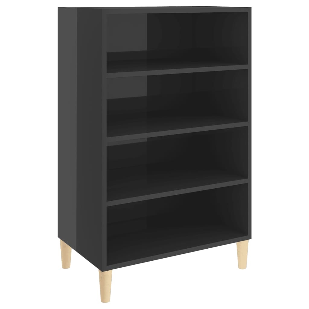 VidaXL Dressoir 57x35x90 cm spaanplaat hoogglans grijs