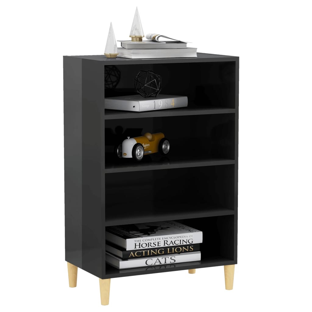 VidaXL Dressoir 57x35x90 cm spaanplaat hoogglans grijs