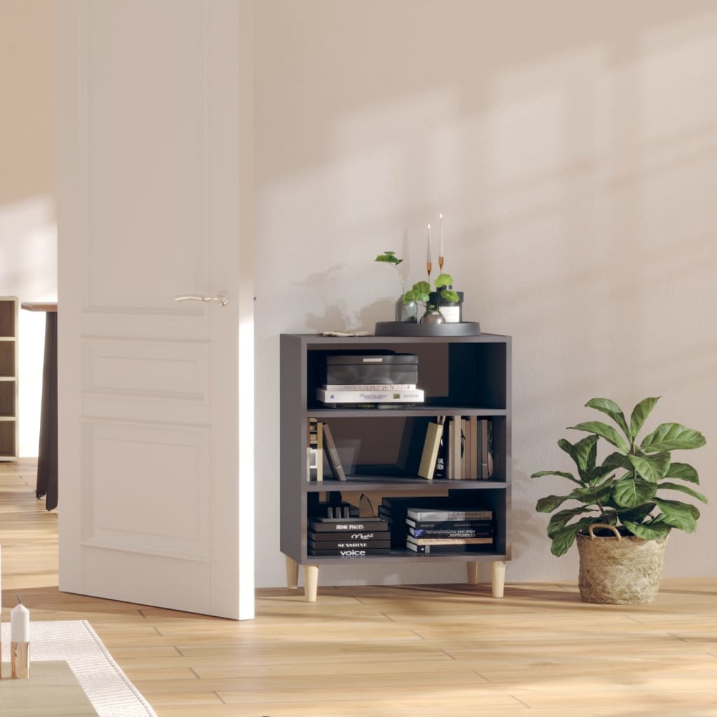 VidaXL Dressoir 57x35x70 cm spaanplaat hoogglans grijs