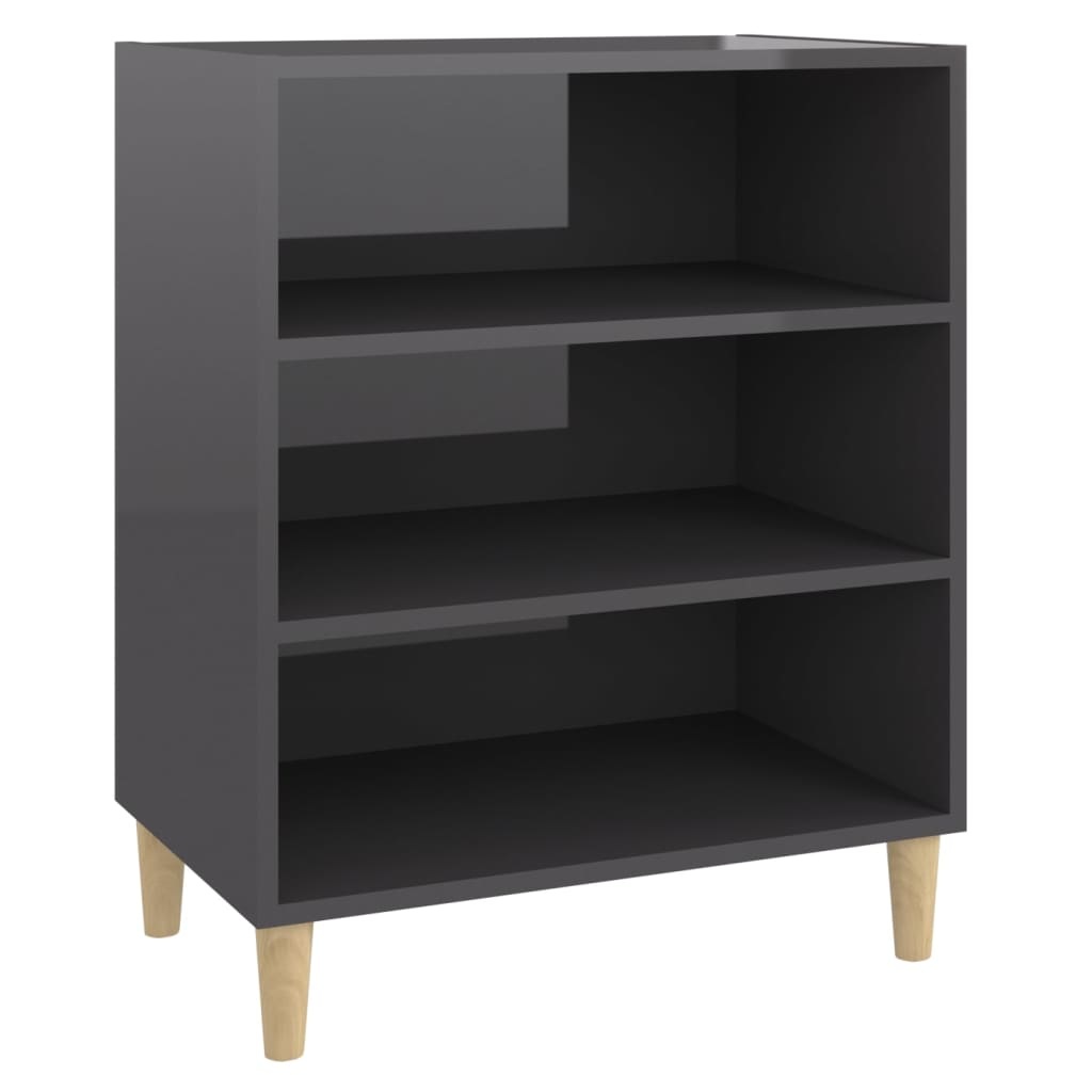 VidaXL Dressoir 57x35x70 cm spaanplaat hoogglans grijs