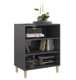 VidaXL Dressoir 57x35x70 cm spaanplaat hoogglans grijs