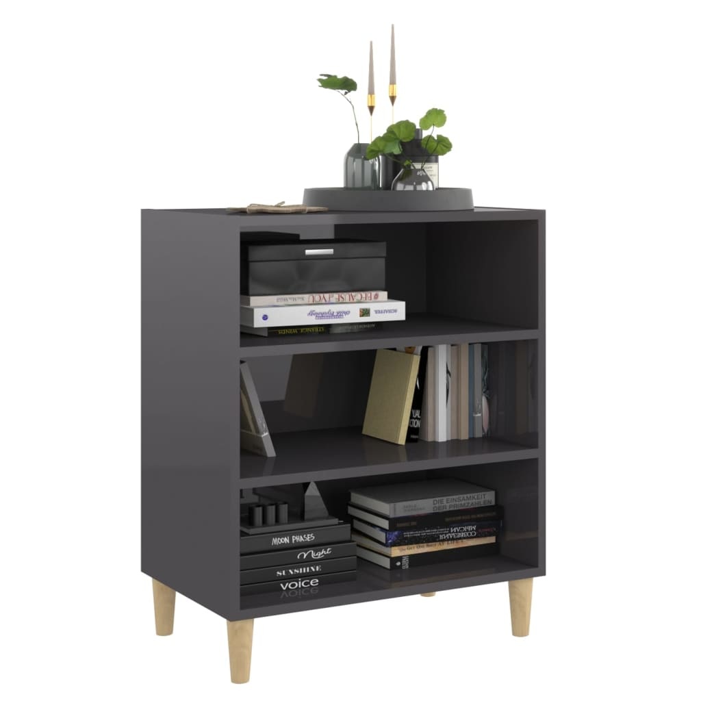 VidaXL Dressoir 57x35x70 cm spaanplaat hoogglans grijs