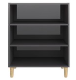 VidaXL Dressoir 57x35x70 cm spaanplaat hoogglans grijs