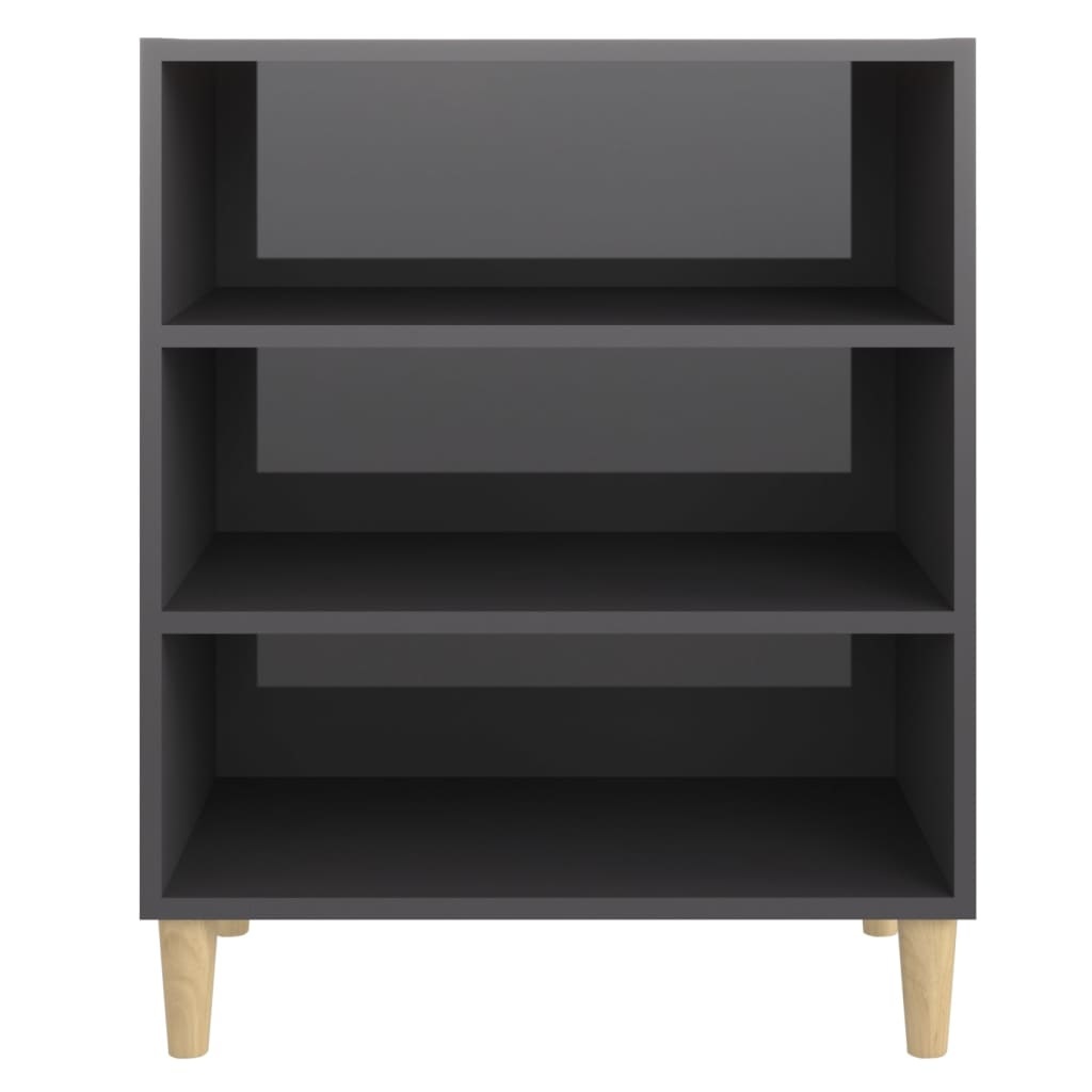 VidaXL Dressoir 57x35x70 cm spaanplaat hoogglans grijs