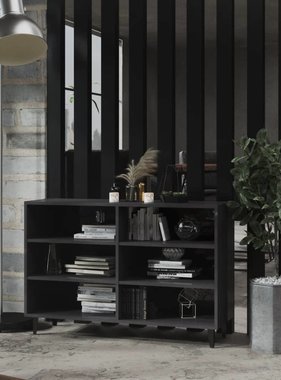 VidaXL Dressoir 103,5x35x70 cm spaanplaat hoogglans grijs