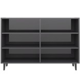 VidaXL Dressoir 103,5x35x70 cm spaanplaat hoogglans grijs