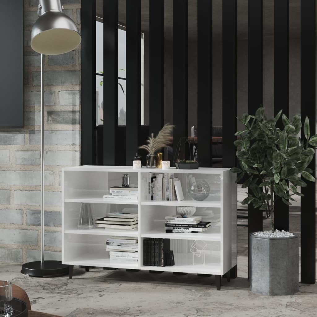 VidaXL Dressoir 103,5x35x70 cm spaanplaat hoogglans wit