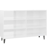 VidaXL Dressoir 103,5x35x70 cm spaanplaat hoogglans wit