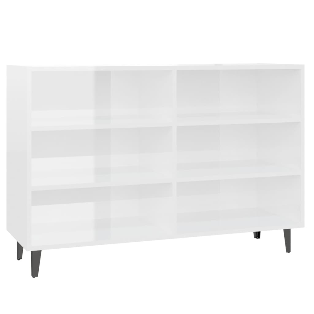 VidaXL Dressoir 103,5x35x70 cm spaanplaat hoogglans wit