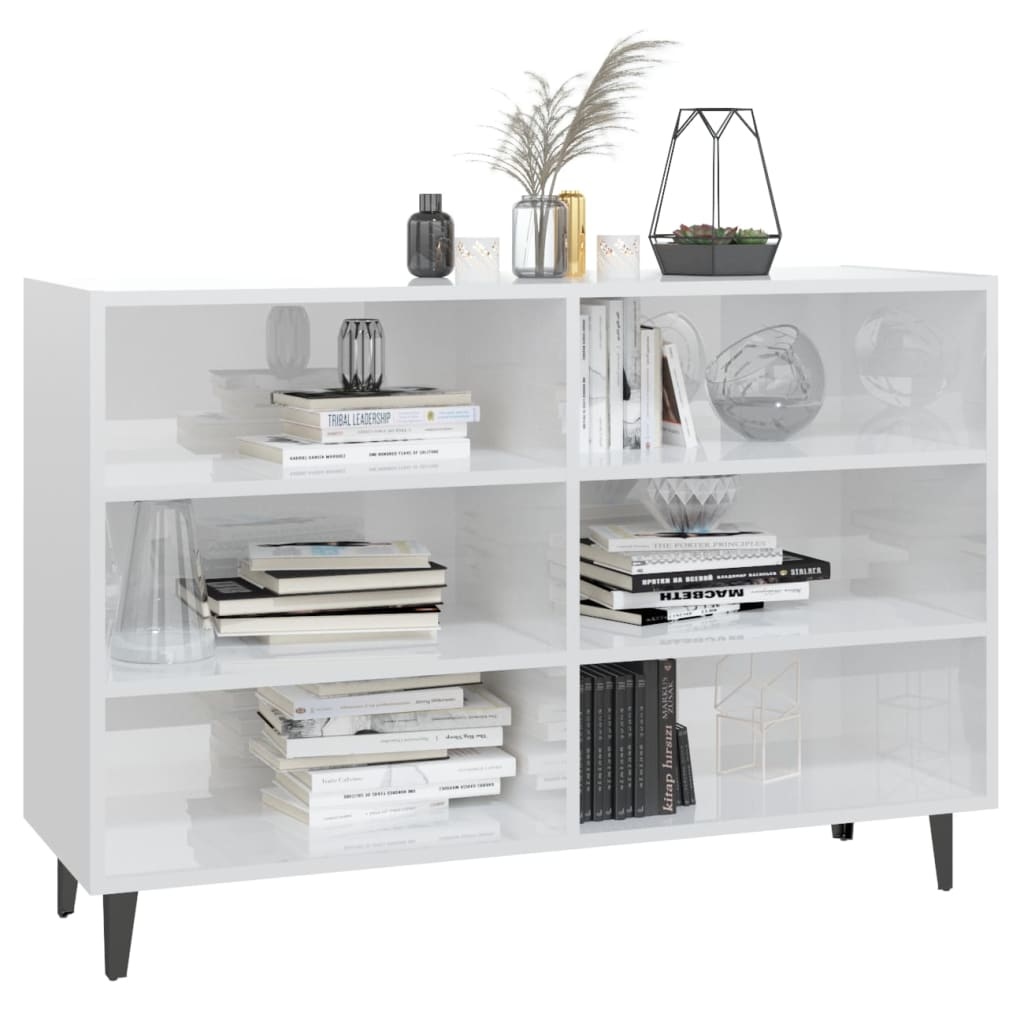 VidaXL Dressoir 103,5x35x70 cm spaanplaat hoogglans wit