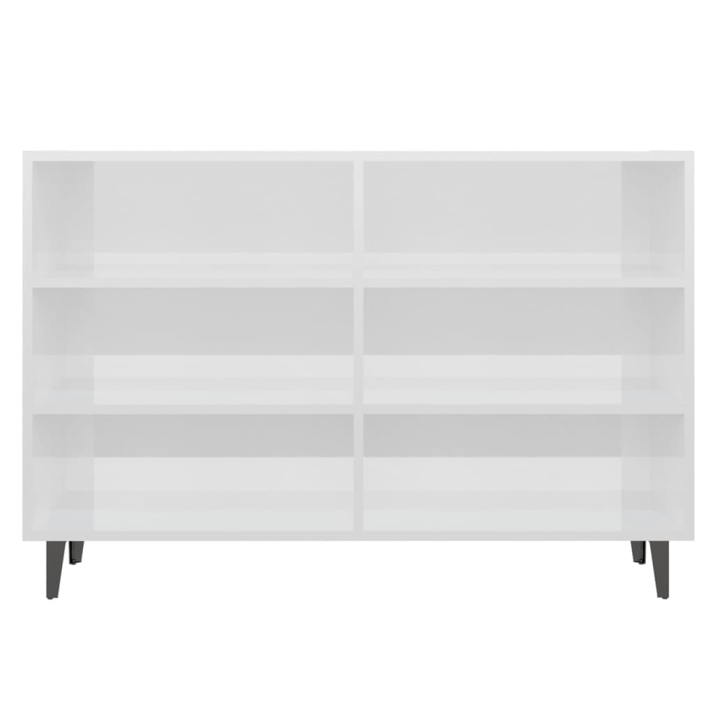 VidaXL Dressoir 103,5x35x70 cm spaanplaat hoogglans wit