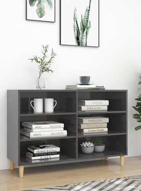 VidaXL Dressoir 103,5x35x70 cm spaanplaat hoogglans grijs