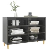 VidaXL Dressoir 103,5x35x70 cm spaanplaat hoogglans grijs