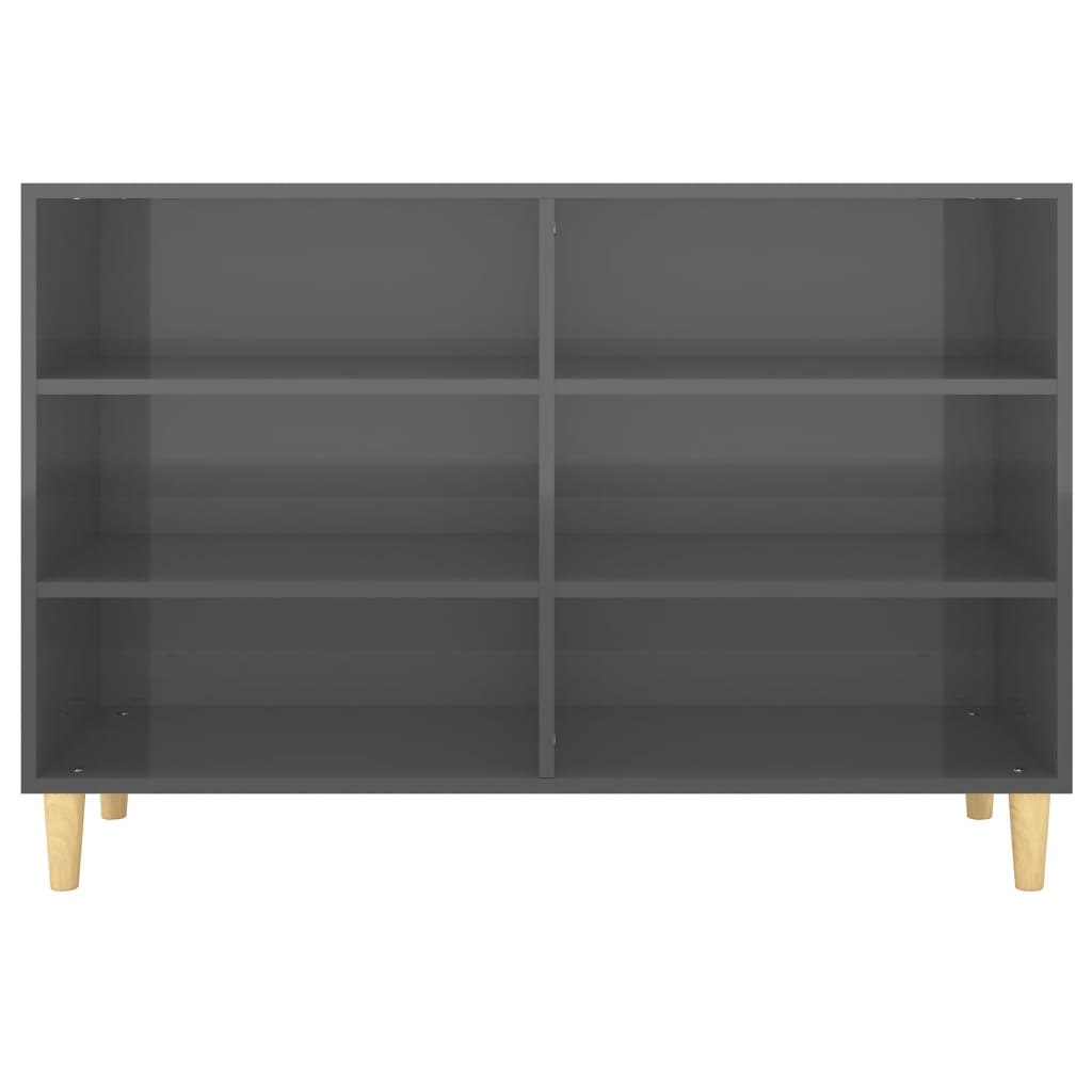 VidaXL Dressoir 103,5x35x70 cm spaanplaat hoogglans grijs