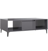 VidaXL Salontafel 103,5x60x35 cm spaanplaat hoogglans grijs