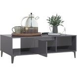 VidaXL Salontafel 103,5x60x35 cm spaanplaat hoogglans grijs