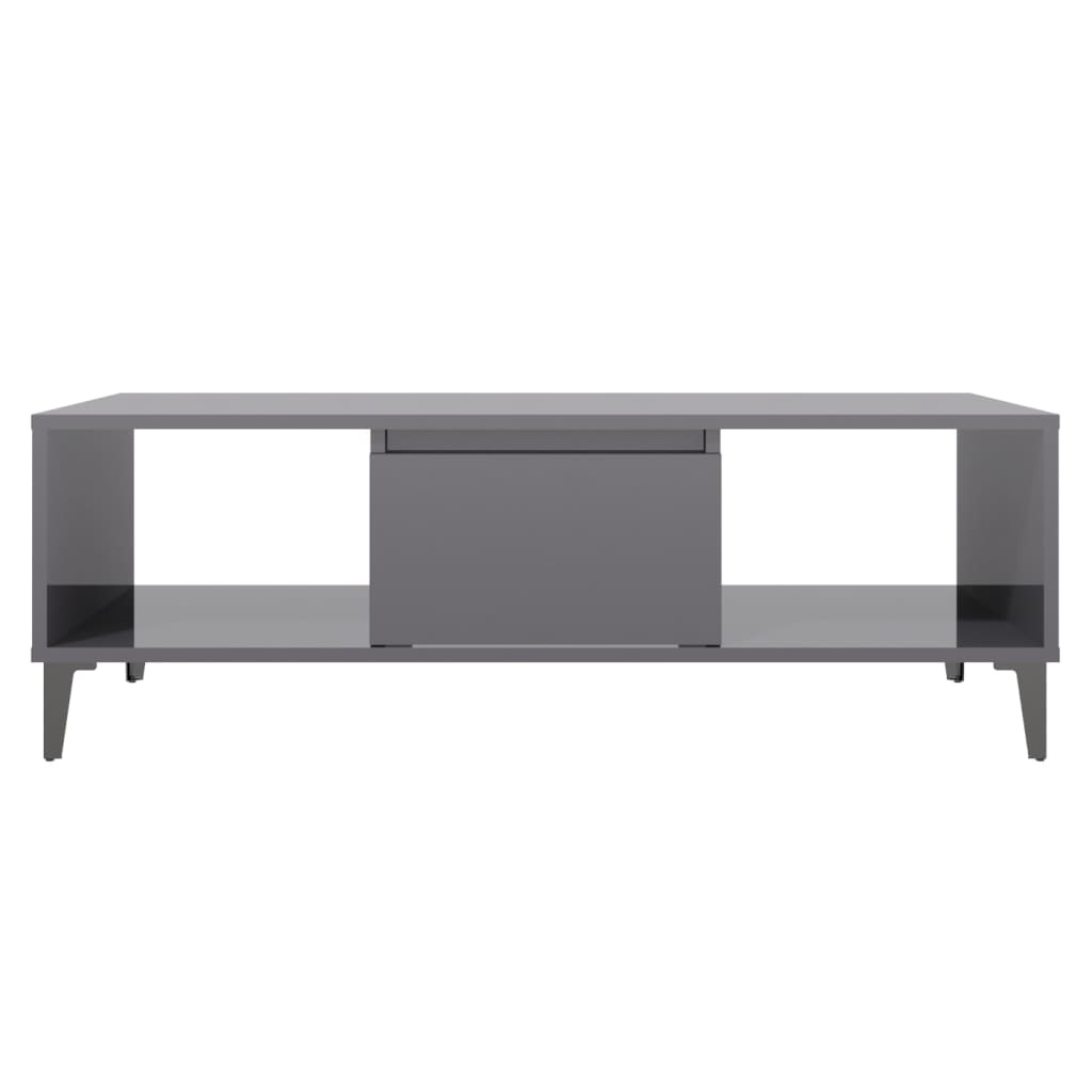 VidaXL Salontafel 103,5x60x35 cm spaanplaat hoogglans grijs