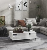 VidaXL Salontafel 103,5x60x35 cm spaanplaat hoogglans wit