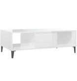 VidaXL Salontafel 103,5x60x35 cm spaanplaat hoogglans wit