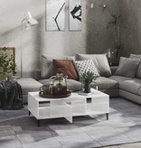 VidaXL Salontafel 103,5x60x35 cm spaanplaat hoogglans wit