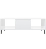 VidaXL Salontafel 103,5x60x35 cm spaanplaat hoogglans wit