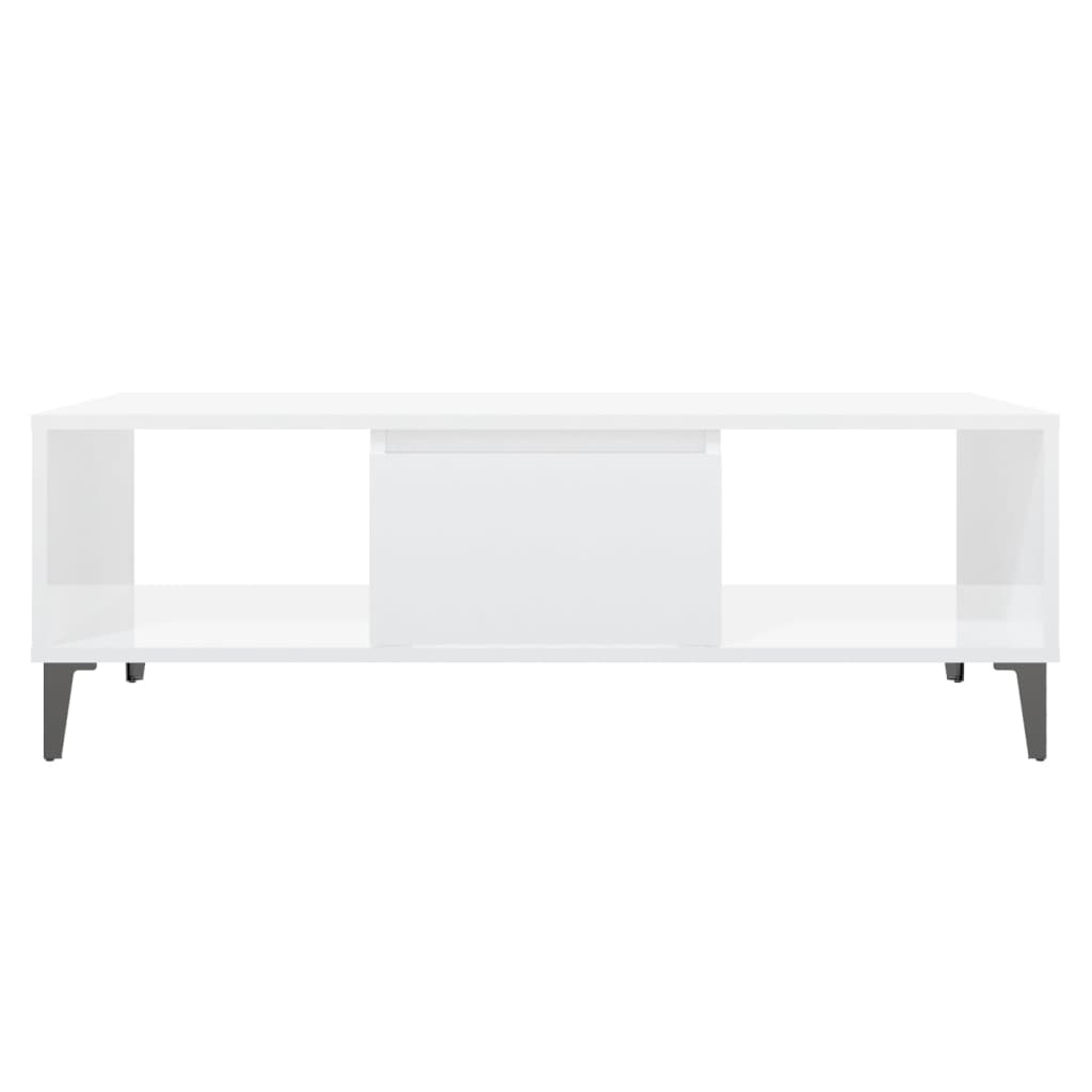 VidaXL Salontafel 103,5x60x35 cm spaanplaat hoogglans wit