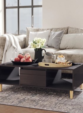 VidaXL Salontafel 103,5x60x35 cm spaanplaat hoogglans grijs