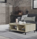 VidaXL Salontafel 90x60x35 cm spaanplaat wit en sonoma eikenkleurig