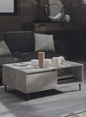 VidaXL Salontafel 90x60x35 cm spaanplaat betongrijs