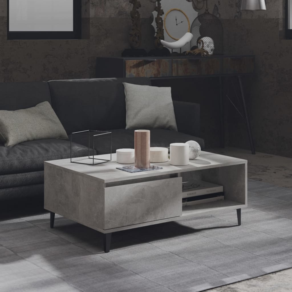 VidaXL Salontafel 90x60x35 cm spaanplaat betongrijs